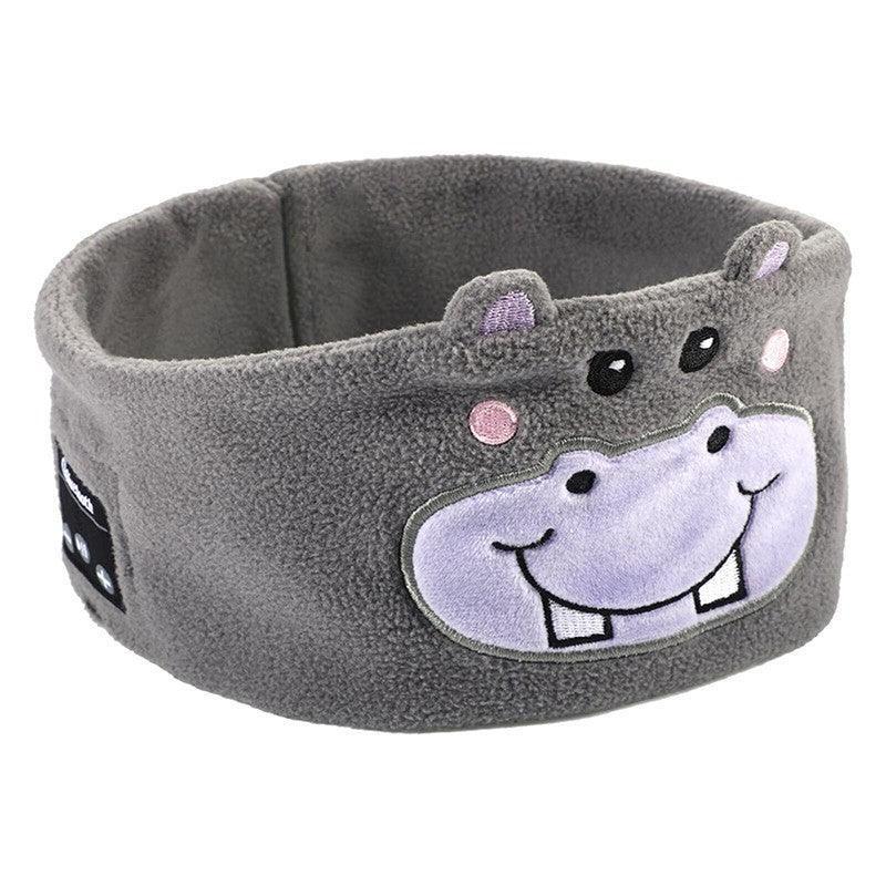 Cute Bluetooth Headband Headphones Wireless Sleep Music Mask with Mic - Blue-Owl