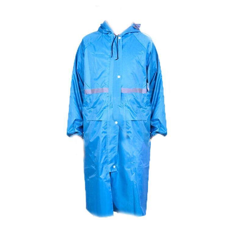 Men's Overalls Waterproof Raincoat Lightweight Work Hooded Long Coats RAIN COAT XL Size - Blue