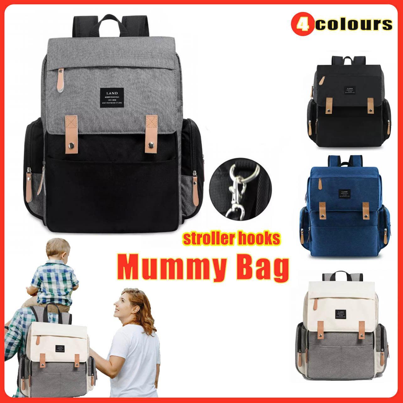 Multifunctional Diaper Backpack Changing Bag Nappy Mummy Travel Organiser - Beige Grey