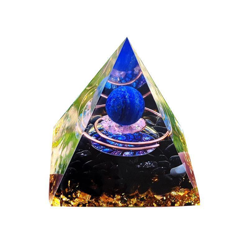 Amethyst Crystal Sphere Orgonite Pyramidamp Obsidians - Black Brown(60mmx60mm)