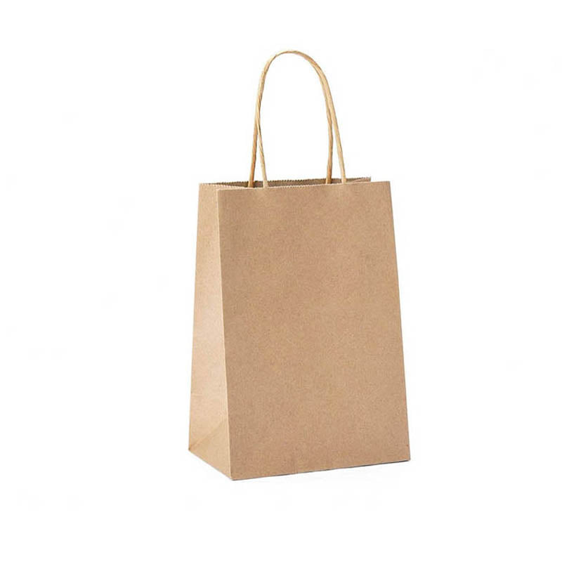 50X Kraft Paper Bags Gift Shopping Carry Craft Brown Bag With Handles - S-15cmx21cmx8cm
