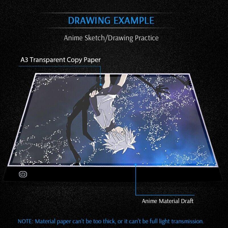 A3 LED Light Copy Tracing Art Tattoo Box Stencil Board Drawing Design Table Pad