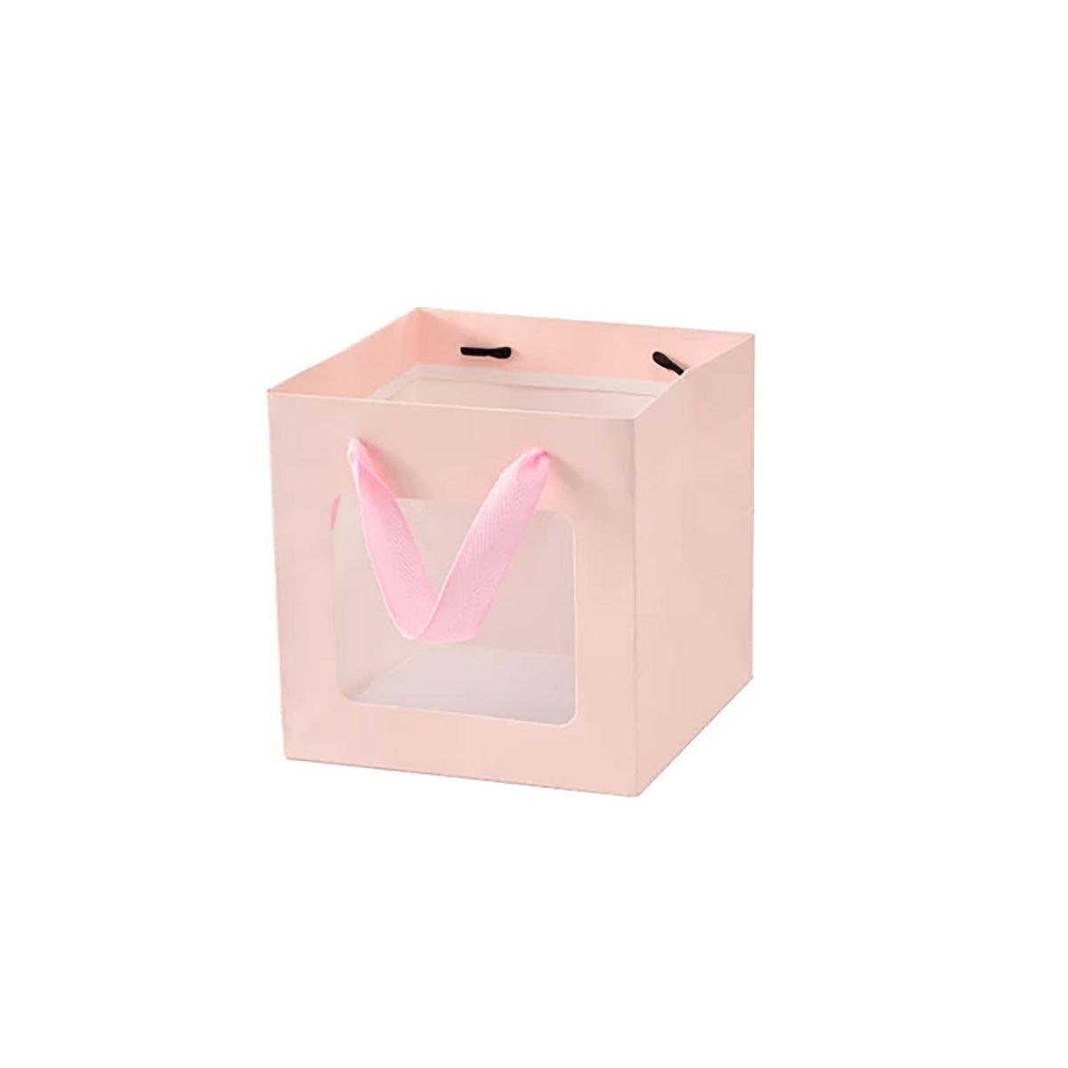20PCS Open Window for Flower Doll Wedding Gift Transparent Square Packaging Bag - White 15-15-15cm