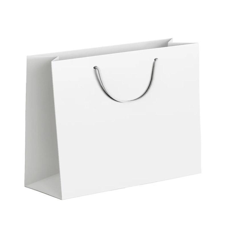 25X Kraft Paper Bags Gift Shopping Bag Carry White Pink Black Bag With Handles - Pink-22-30-8