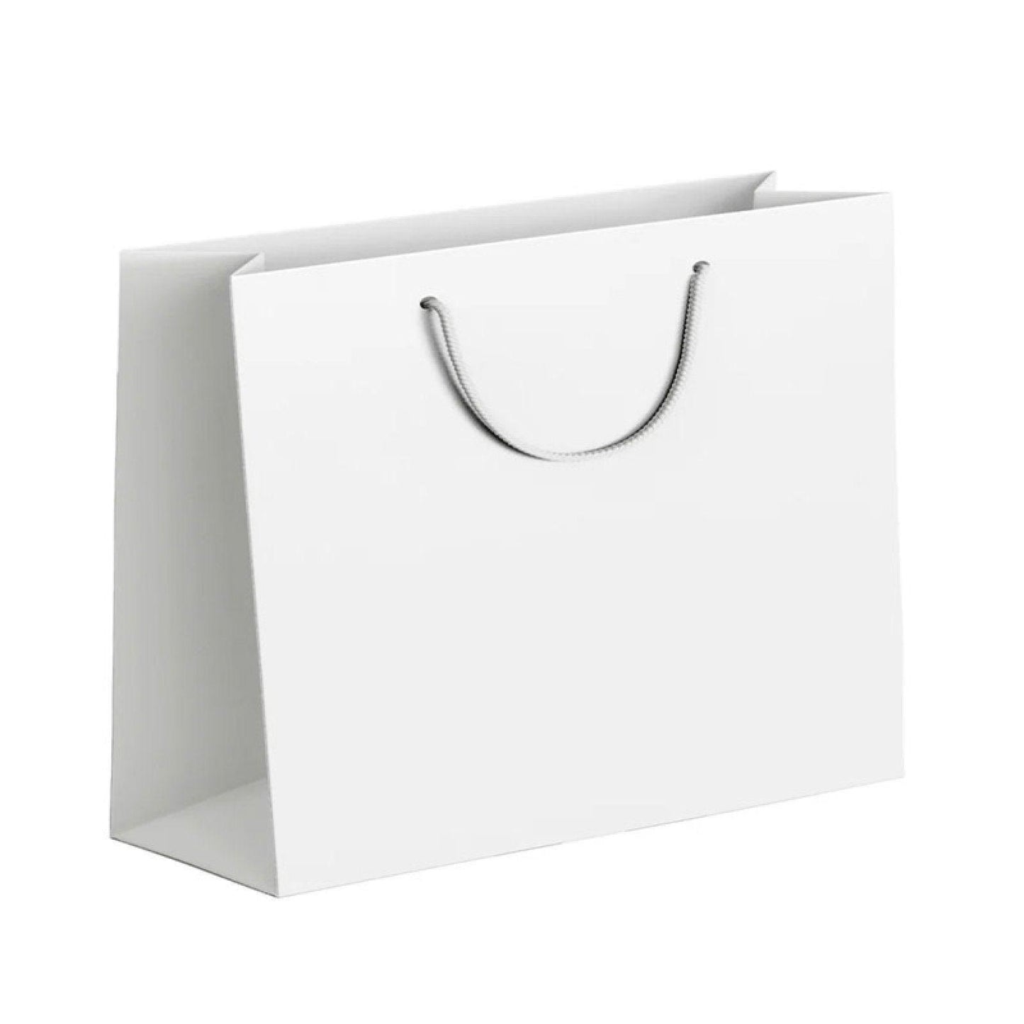 25X Kraft Paper Bags Gift Shopping Bag Carry White Pink Black Bag With Handles - Pink-26-35-13
