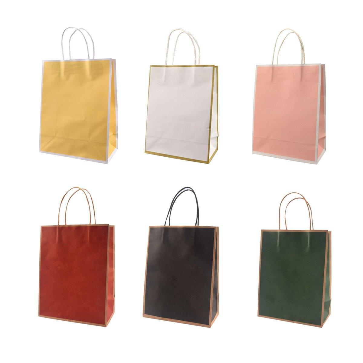 Gift Kraft Paper Bags for Packaging and Takeaway 50PCS - Red-31*26*12cm