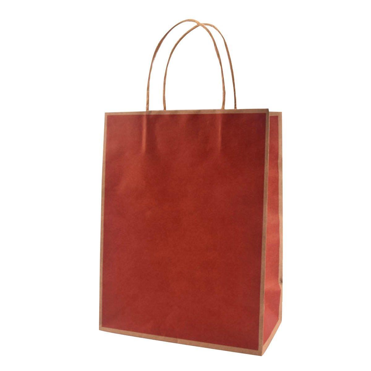 Gift Kraft Paper Bags for Packaging and Takeaway 50PCS - Red-31*26*12cm