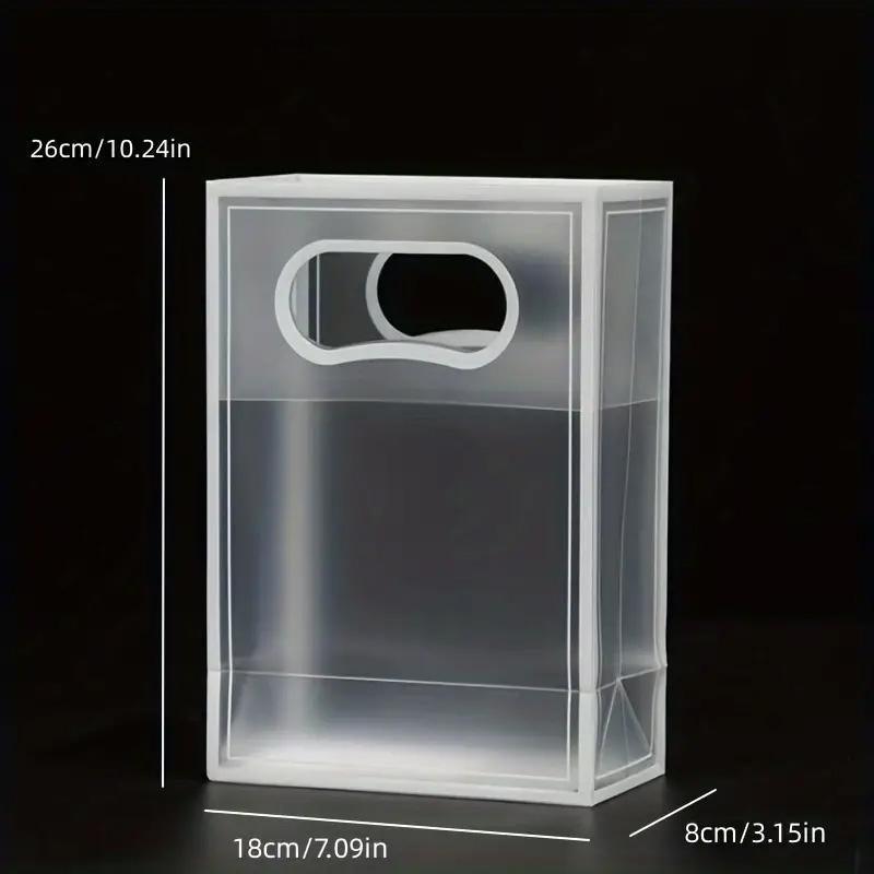 25pcs Transparent PVC Handbag for Wedding Festival Candy Gift Packaging Bag - Black-26*18*8cm