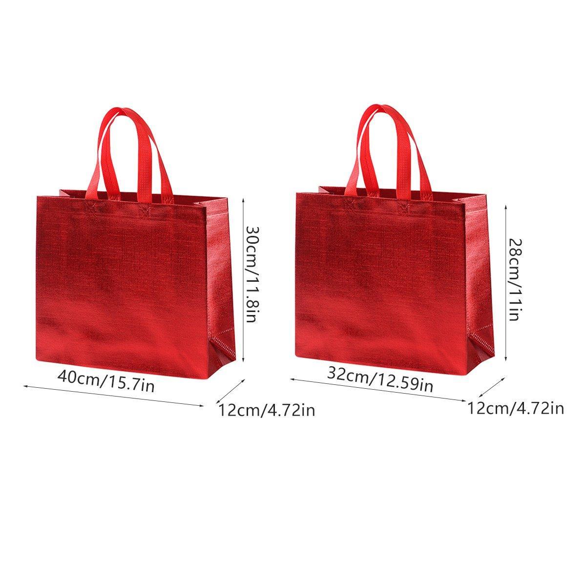 25PCS Embossed Non-Woven Tote Bag Fashion Shopping Gift Packaging Bag - Gold-40*30*12cm