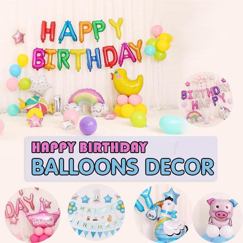 45-50 Pcs Happy Birthday 3D Unicorn Decoration Balloons Diy Decor Party Set - 07