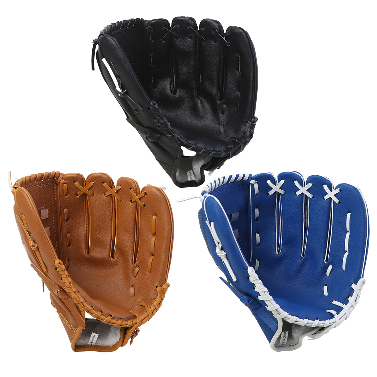 Baseball Glove Thickened Softball Glove Pitcher Mitt Sports Training Outdoor - Blue - 12.5in
