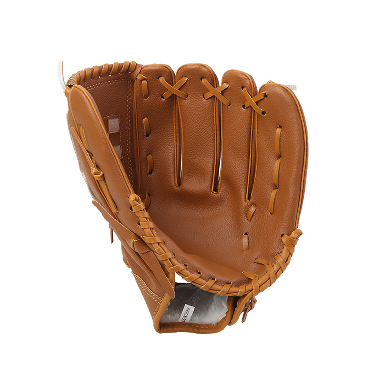 Baseball Glove Thickened Softball Glove Pitcher Mitt Sports Training Outdoor - Brown - 11.5in