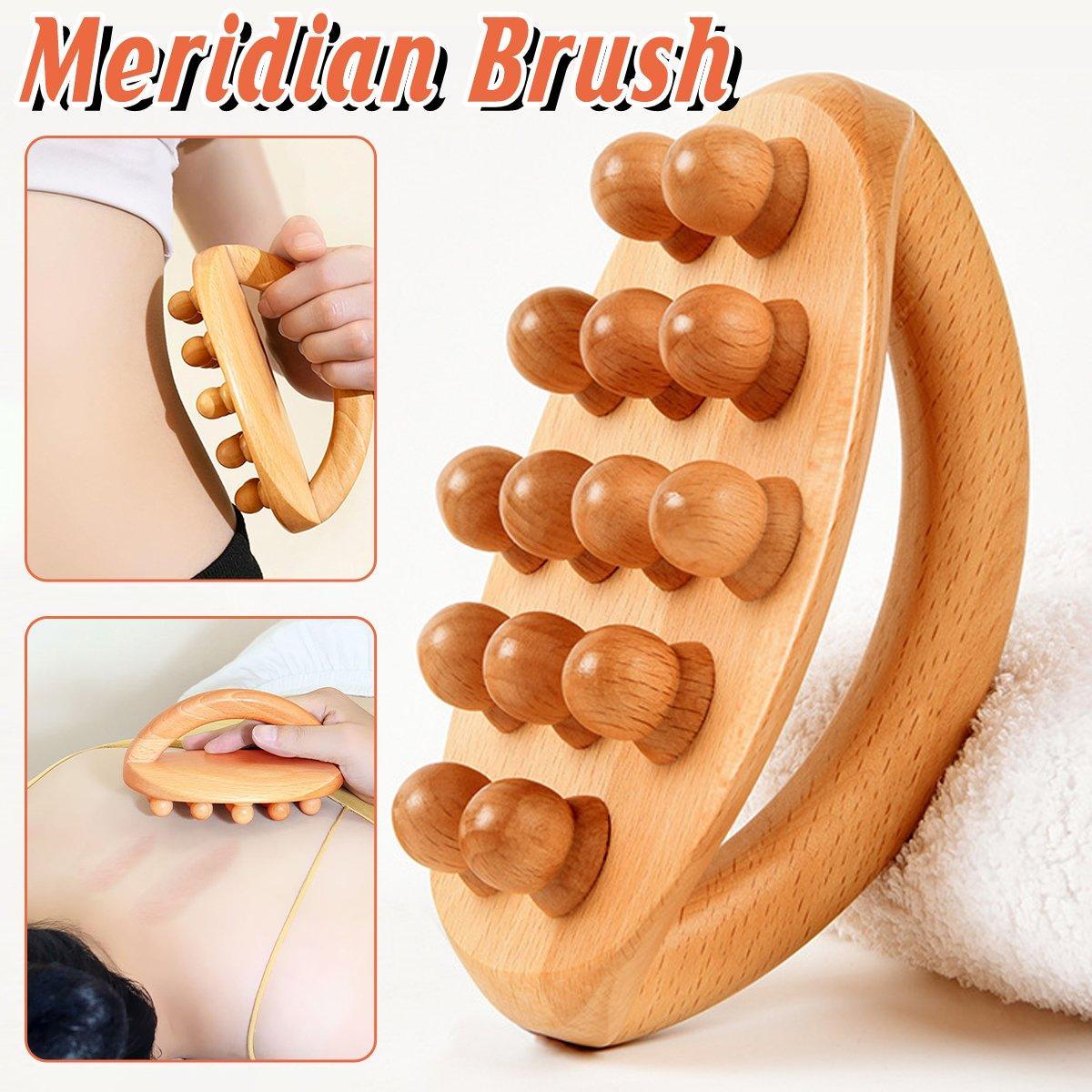 Handheld Massage Brush Whole Body Meridian Scraping Stick Leg Waist Tendon Brush