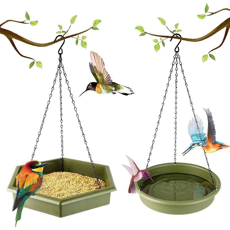 Outdoor Garden Hanging Bird Feeder Garden Automatic Hummingbird Water Feeder - Green