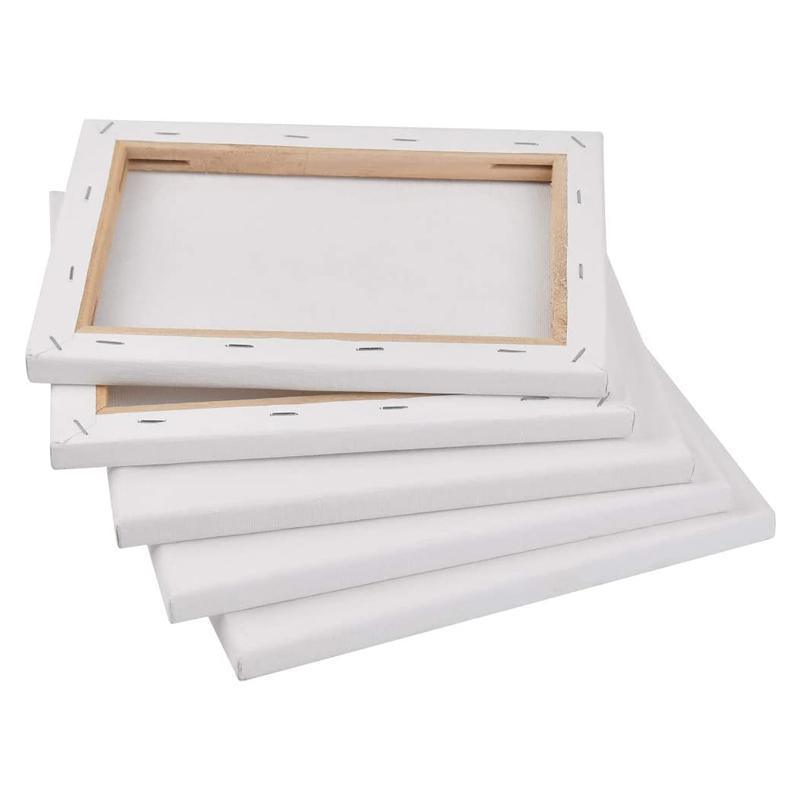 5x Artist Blank Stretched Canvas Canvases Art Large White Range Oil Acrylic Wood - 50*60CM