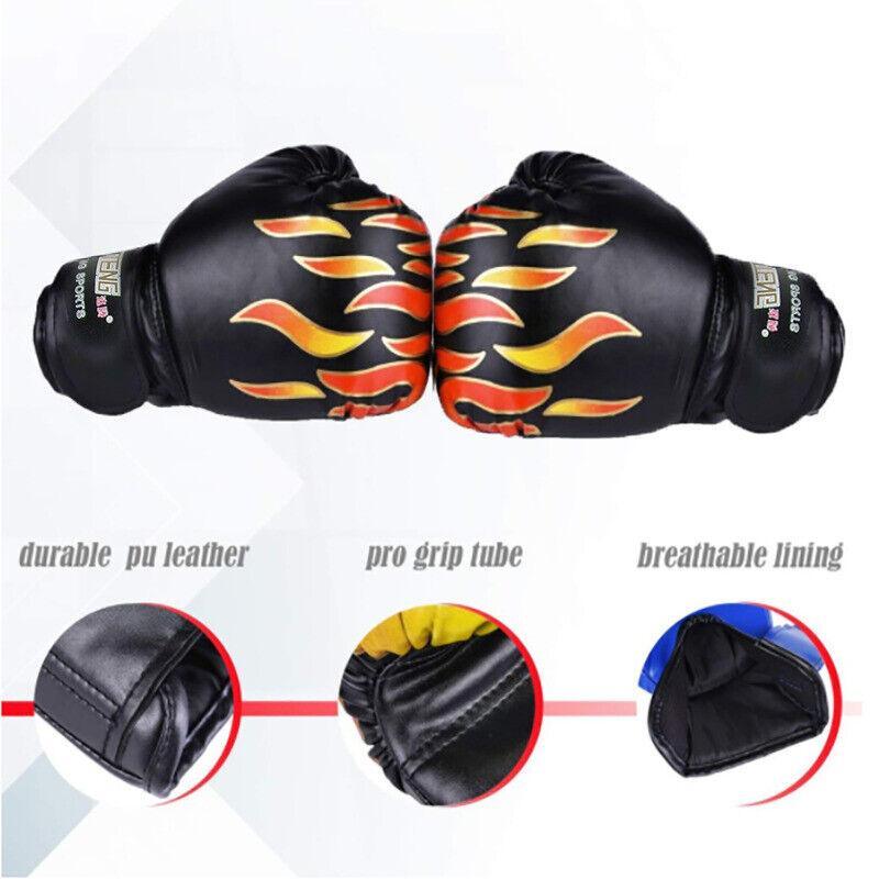 Boxing Sparring Training Gloves MMA Kickboxing Punching Gloves for Practice Sessions - Red [Map Pattern]