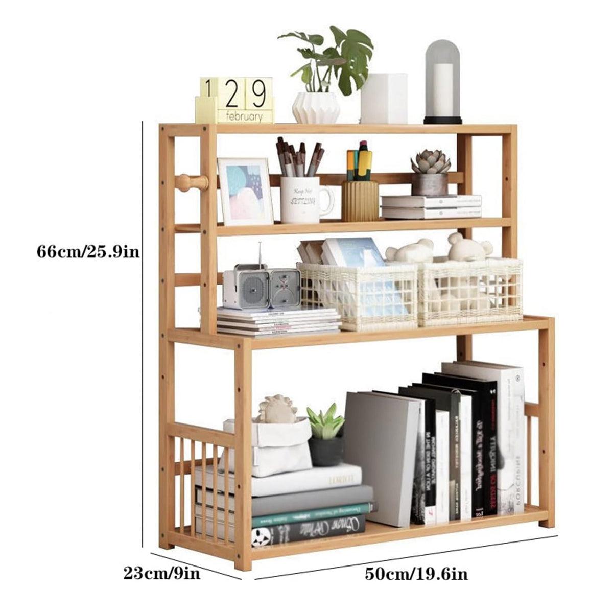Compact Desktop Bookshelf Storage Bookcase Organizer Small Shelf Display Unit