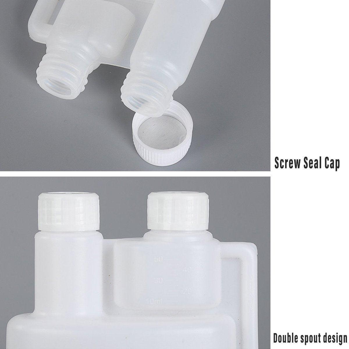 250-1000ml Plastic Twin Chamber Bottle with Tamper Evident Cap for Chemical Liquids - 10Pcs 500ml