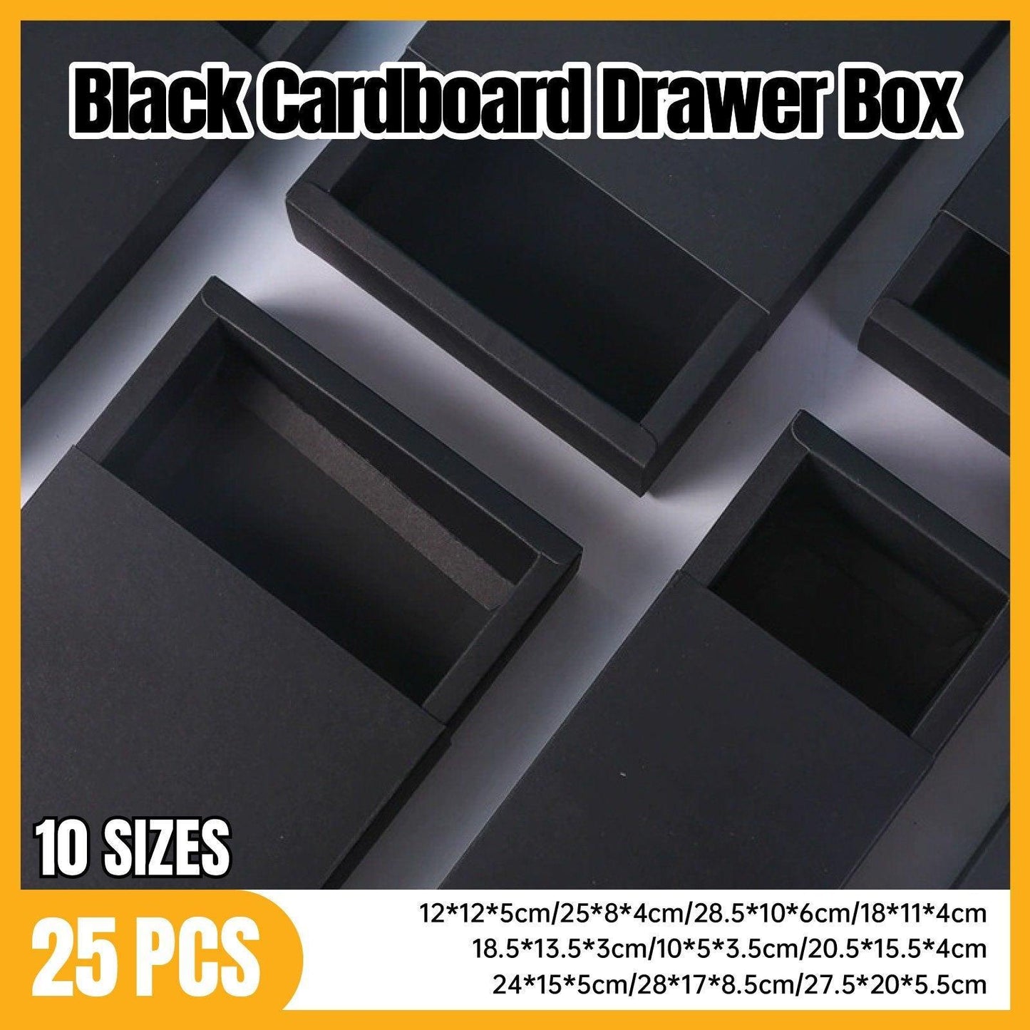 25X Black Kraft Paper Drawer Jewelry Package Necklace Bracelet Gift Package box - 27.5*20*5.5-25pcs