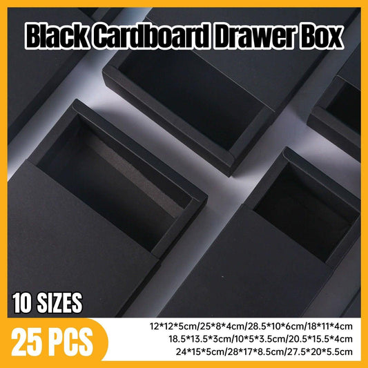 25X Black Kraft Paper Drawer Jewelry Package Necklace Bracelet Gift Package box - 28.5*10*6-25pcs
