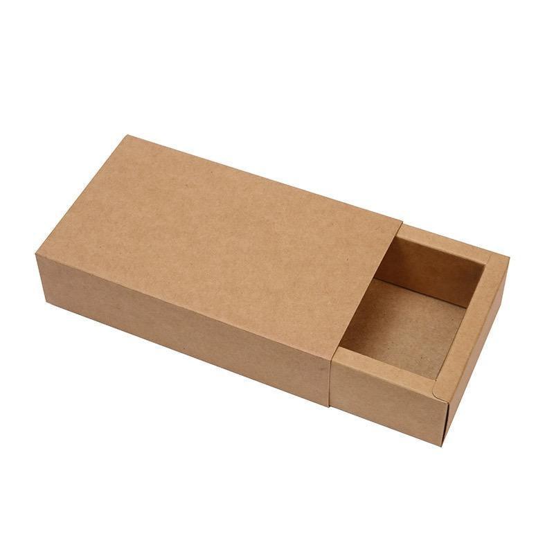 Kraft Paper Drawer Box Packaging Gift Storage Organiser Small Kraft Boxes - 25x8x4cm