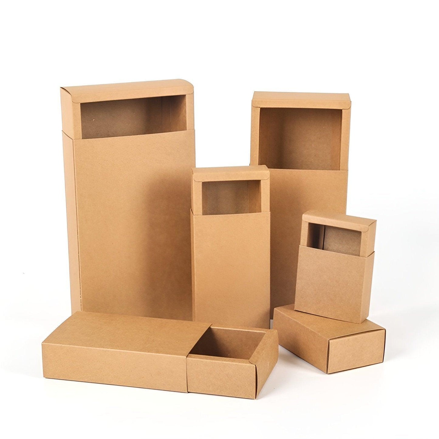 Kraft Paper Drawer Box Packaging Gift Storage Organiser Small Kraft Boxes - 27.5x20x5.5cm