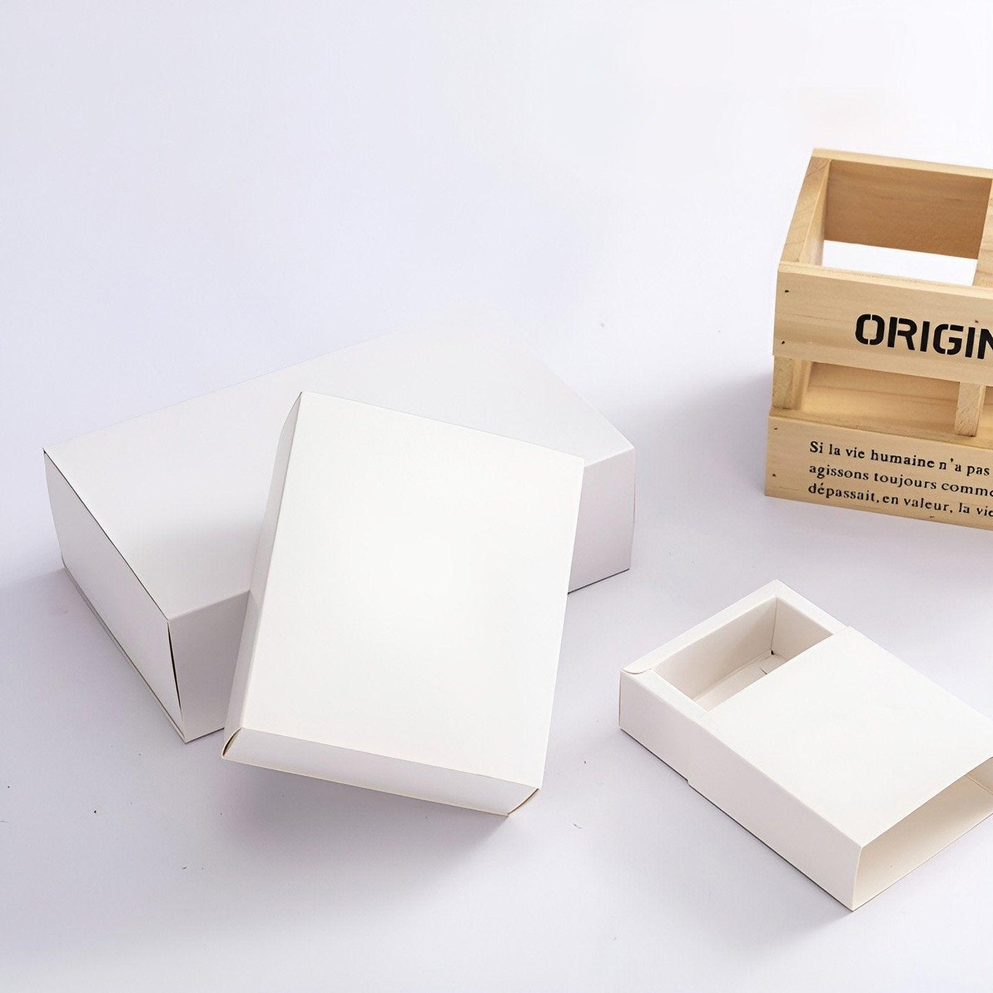25X White Kraft Paper Drawer Jewelry Package Necklace Bracelet Gift Package box - 20.5*15.5*4-25pcs