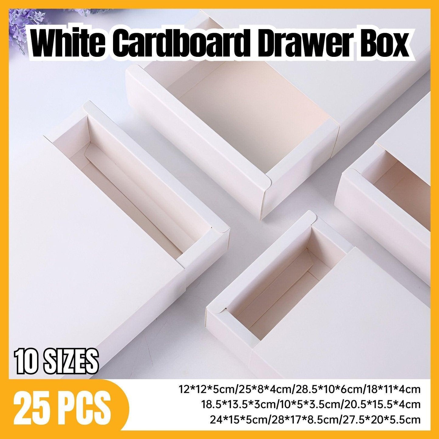 25X White Kraft Paper Drawer Jewelry Package Necklace Bracelet Gift Package box - 28*17*8.5-25pcs