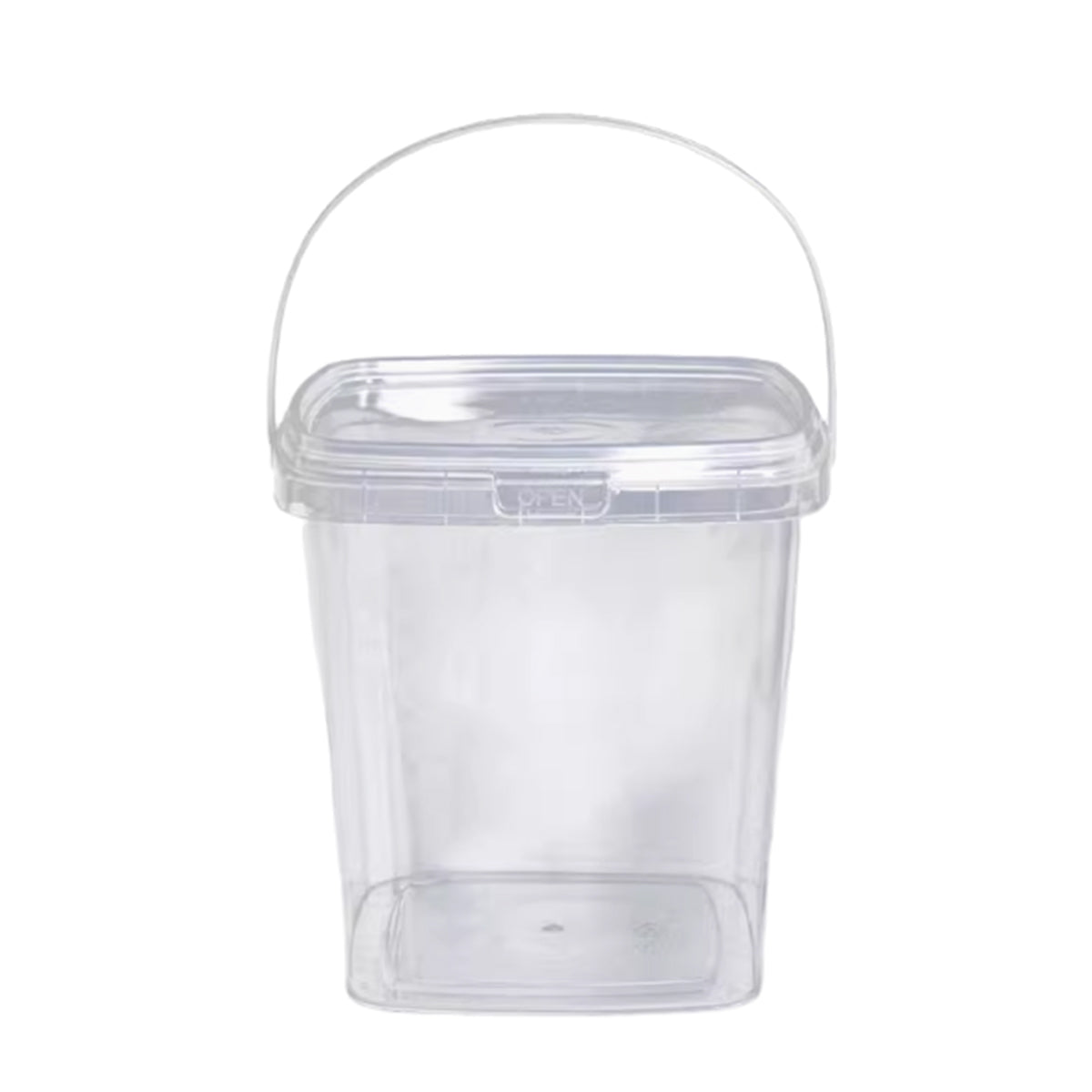 20pcs Plastic Round Bucket with Lid Transparent Portable Storage Gift Container - Round 1000ml