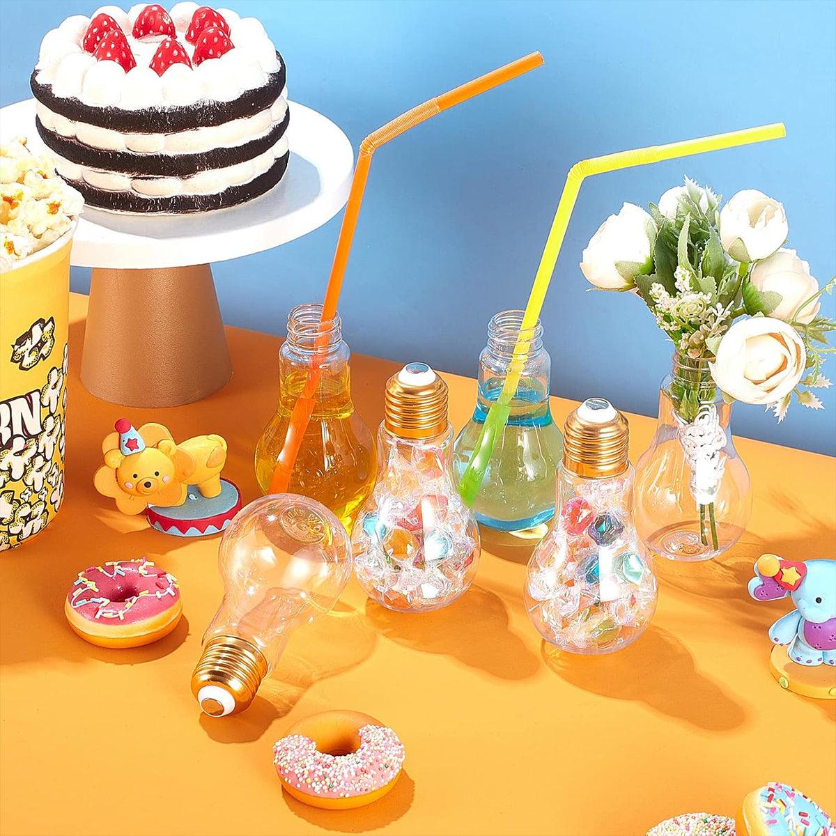 50PCS 100ML Transparent Bulb Bottle Plastic Candy Jar Storage Container Reusable