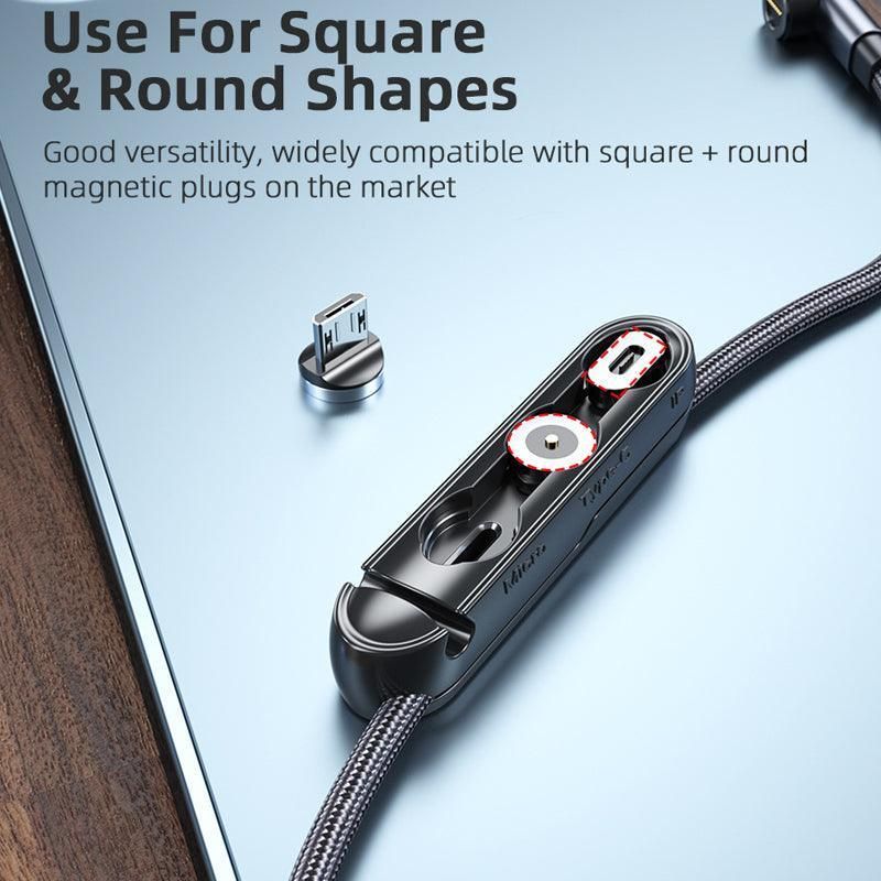 1m 2m Braided Charging Cable with Detachable Connectors for Type C Micro Lightning - Magnet Cable-Red-iPhone-2M