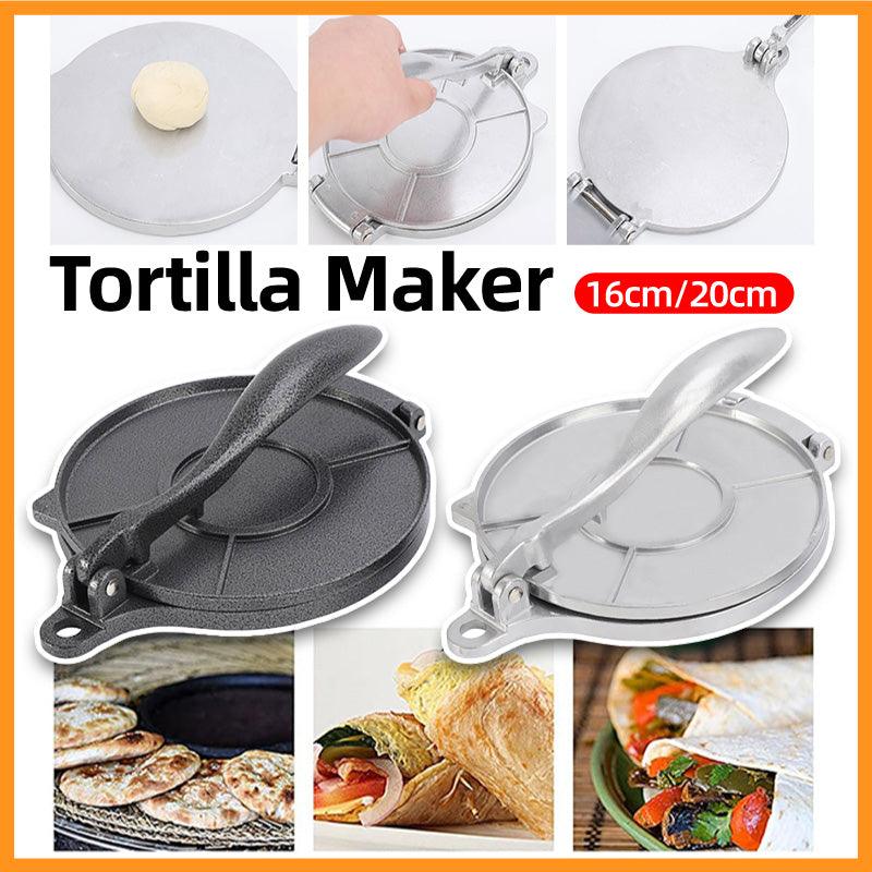16/20cm Premium Tortilla Press Flat Bread Maker Taco Roti Chapati Health Food - Silver-16cm