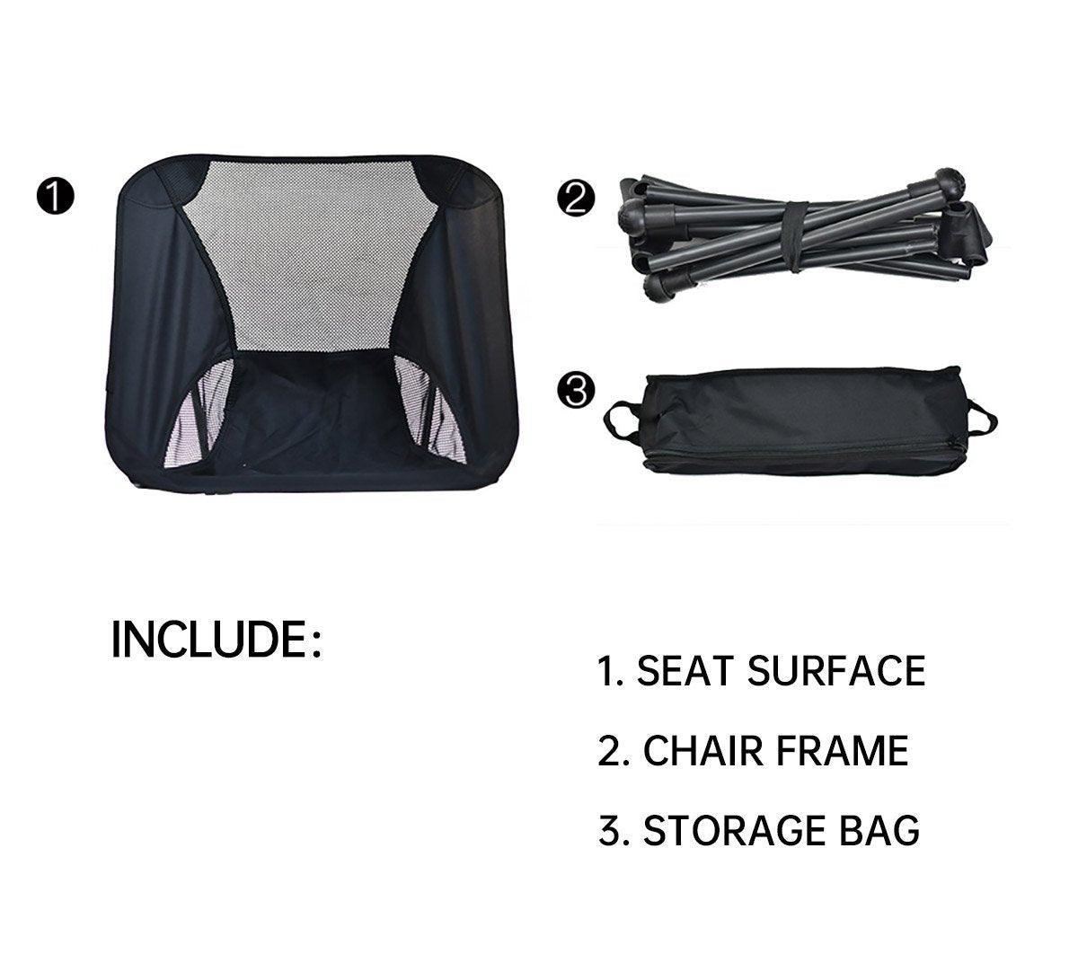 Outdoor Portable Lightweight Folding Camping Chair High Back Fishing Chair - Red