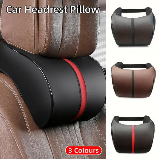 Car Headrest Neck Pillow for Comfortable Travel Support Memory Foam Car Pillow - Brown