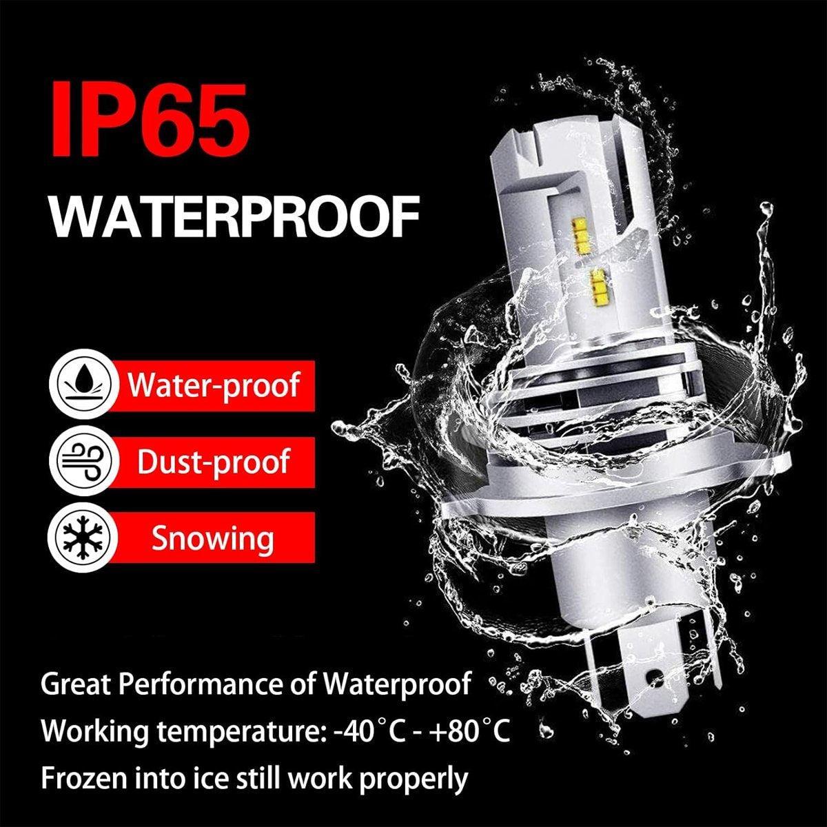 2 Pack H4 LED Headlight Bulbs 6000K White 9600LM High Low Beam Canbus Ready