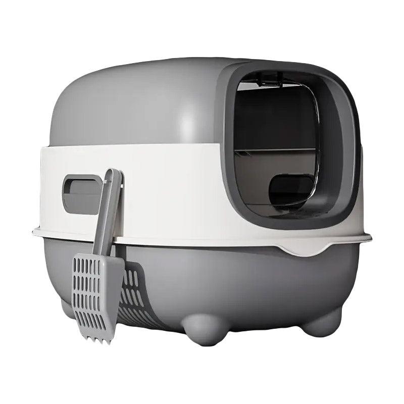 Large Fully Enclosed Cat Litter Box Lift Lid Odour Control Easy Clean Kitty - Purple