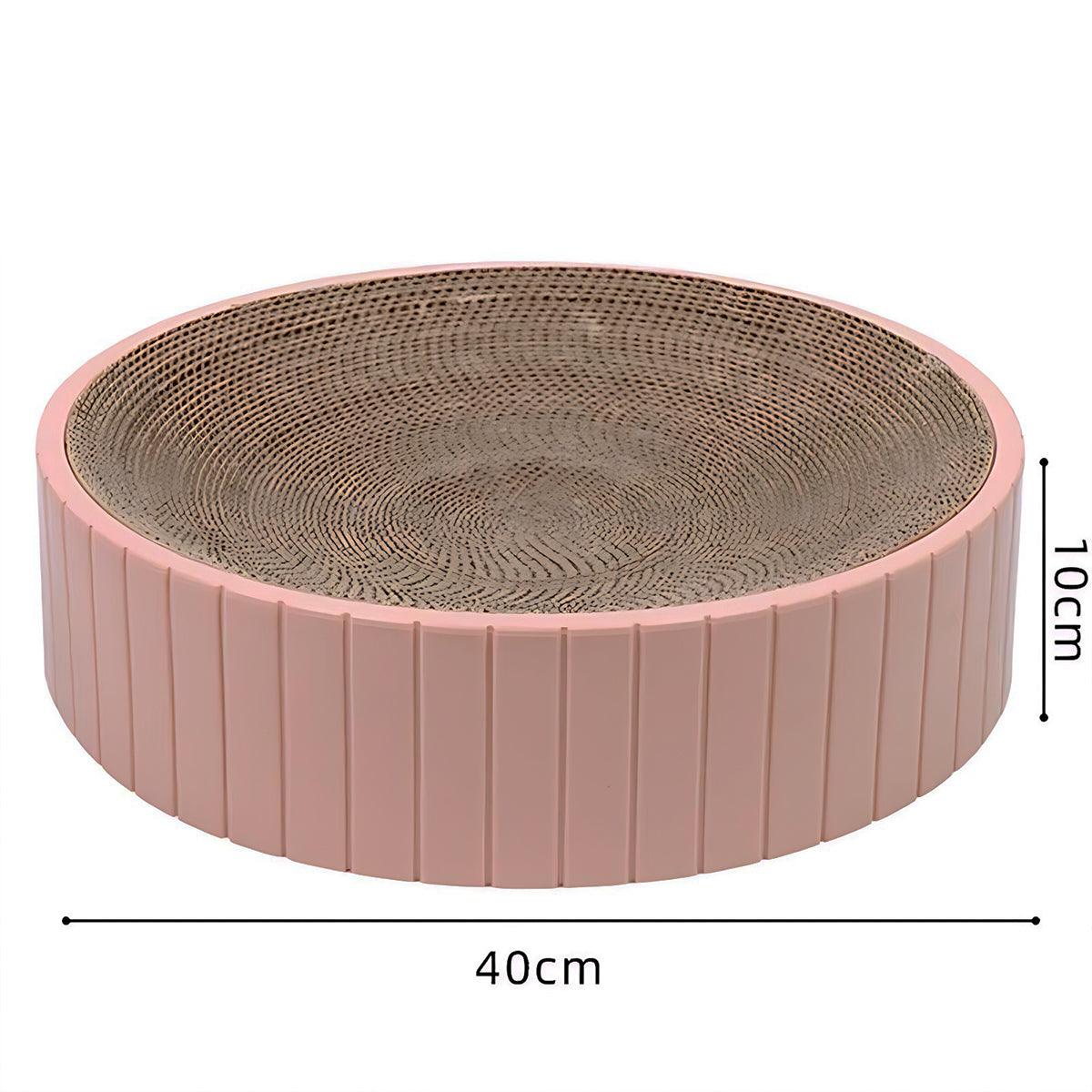 2In1 Cat Scratching Board Round Cat Scratcher Pad Lounge Bed Bowl Pet Sofa House - Blue
