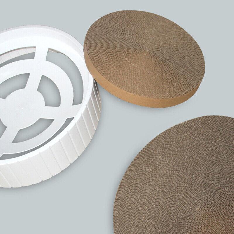 2In1 Cat Scratching Board Round Cat Scratcher Pad Lounge Bed Bowl Pet Sofa House - Pink