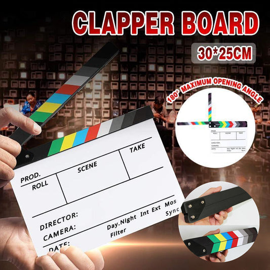 Acrylic Clapboard Dry Erase Director Film Movie Action Clapper Clap Board Slate