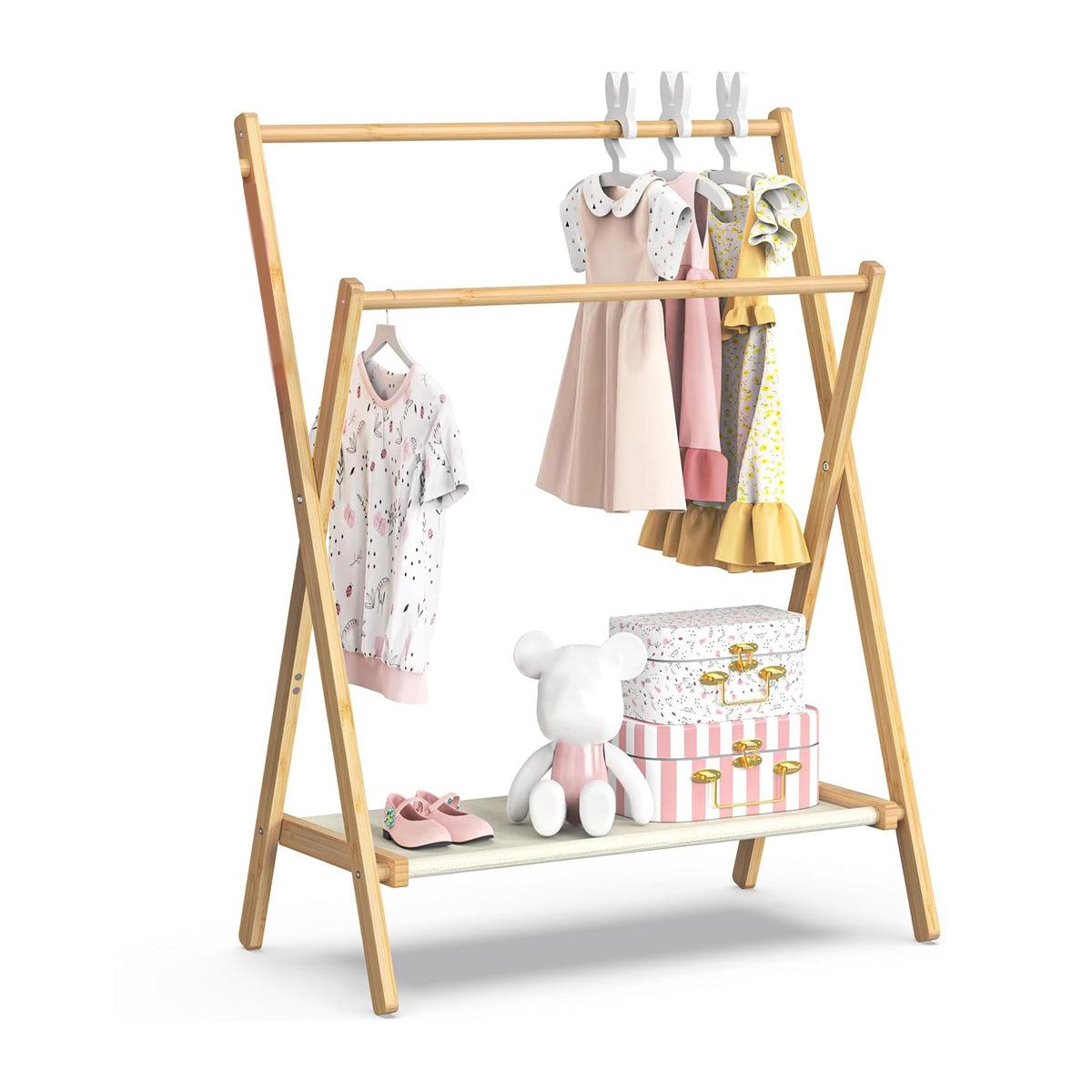 Folding Clothes Hanger Indoor Floor Bedroom Garment Rack Simple Hanging Stand