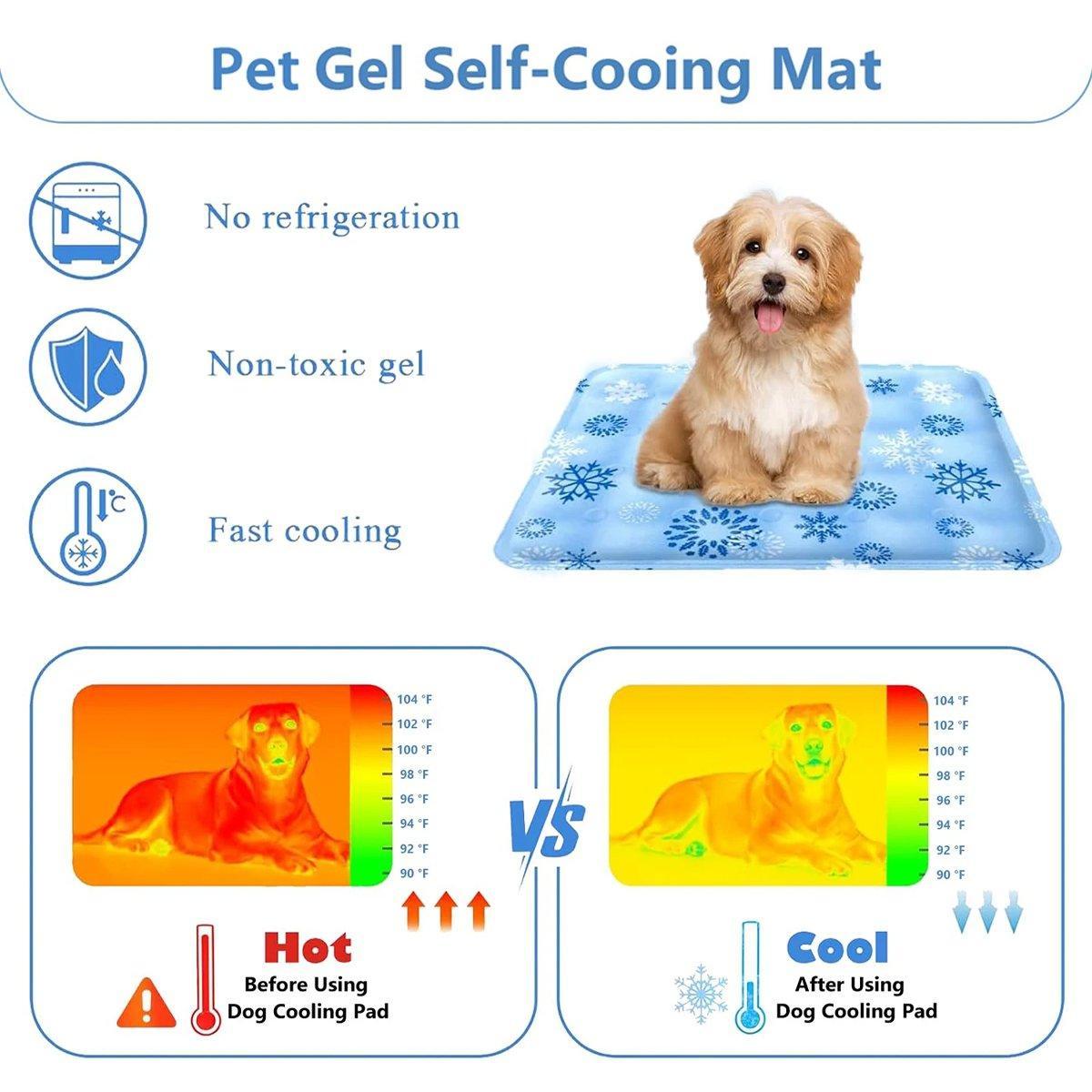 Cooling Ice Mat for Pets Summer Dog and Cat Cooling Pad Comfortable Pet Bed - Blue - 60x90cm