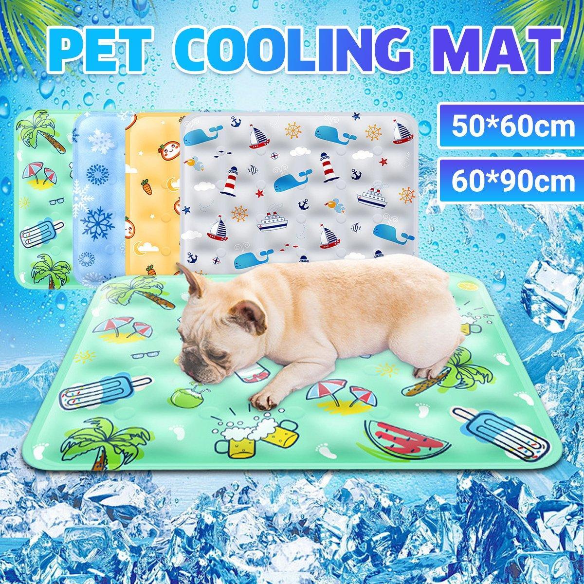 Cooling Ice Mat for Pets Summer Dog and Cat Cooling Pad Comfortable Pet Bed - Grey - 60x90cm