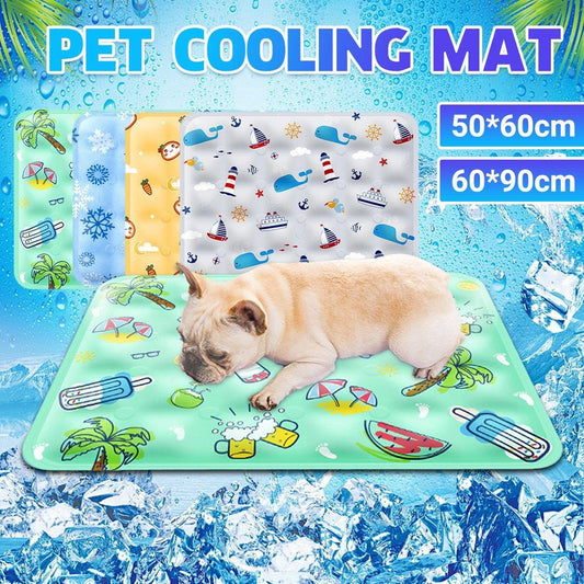 Cooling Ice Mat for Pets Summer Dog and Cat Cooling Pad Comfortable Pet Bed - Yellow - 60x90cm