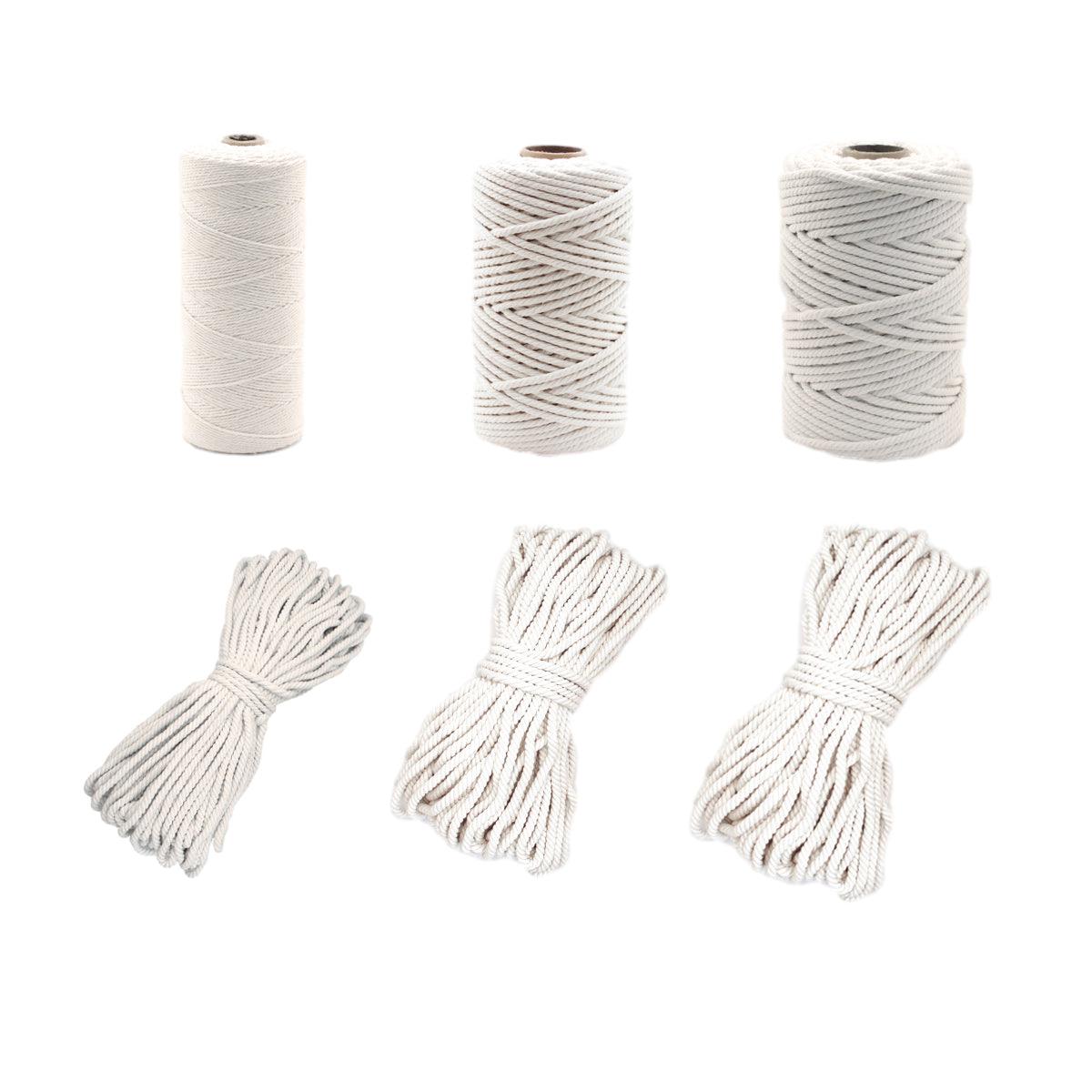 Cotton Rope Macrame Cord 1-12mm DIY Craft Tapestry Binding Decorative String - 6mm x 100m