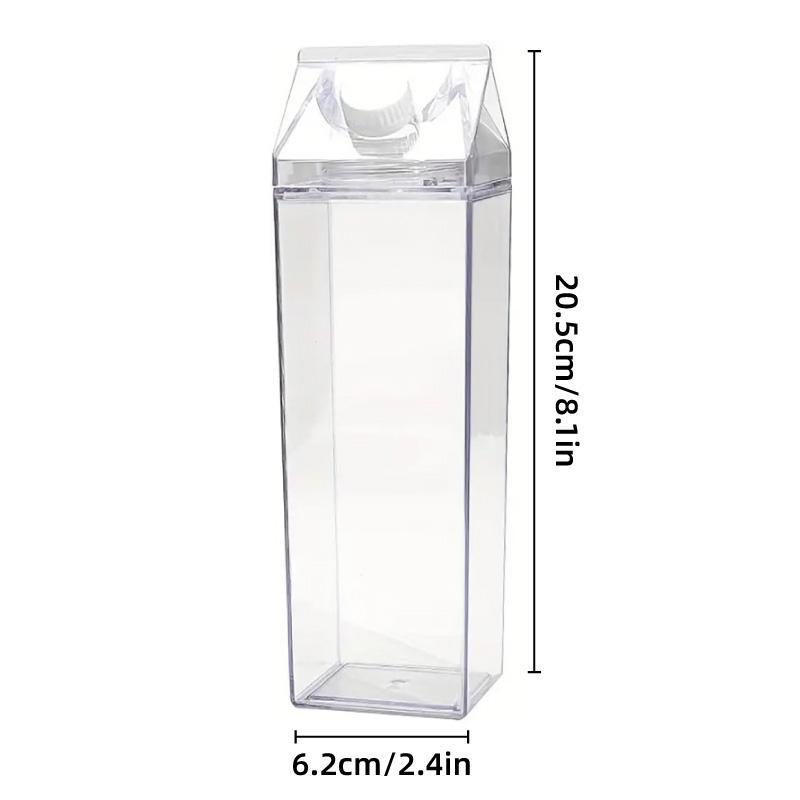 4pcs Large Capacity Square Mug Transparent Plastic Water Juice Drinking Cups