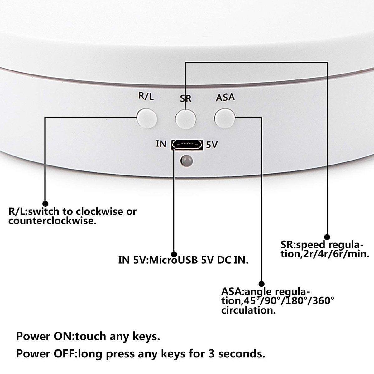 360° Rotating Electric Turntable Display Stand Jewelry Photography Show Holder