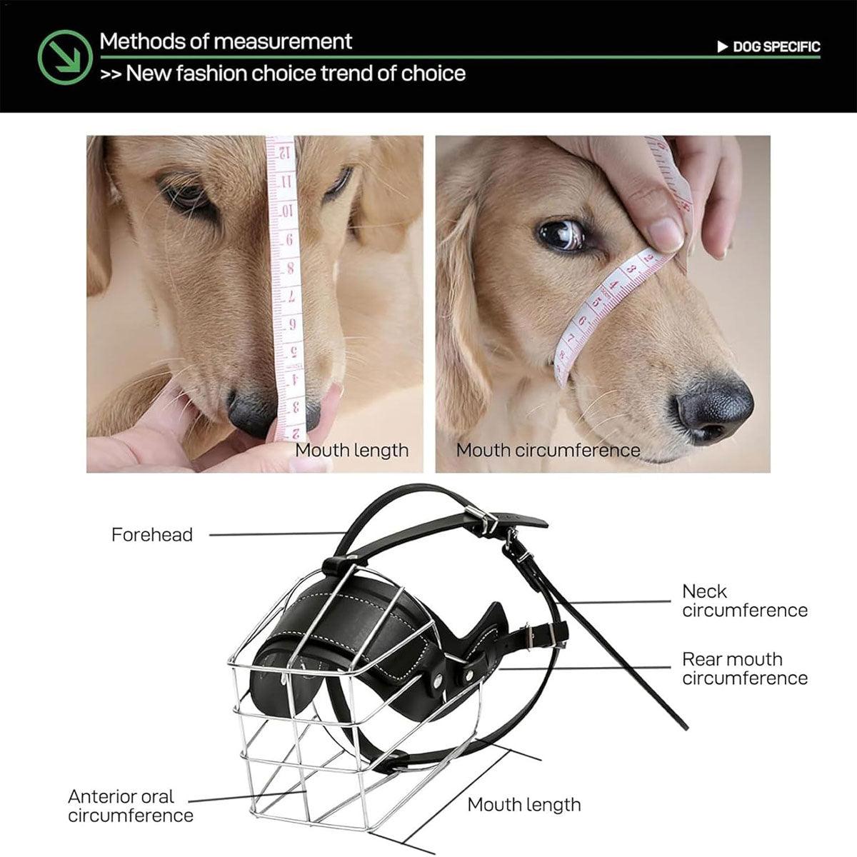 Anti Bite Anti Bark Dog Muzzle Mouthguard Adjustable for Small Medium Large Dogs - Black-L