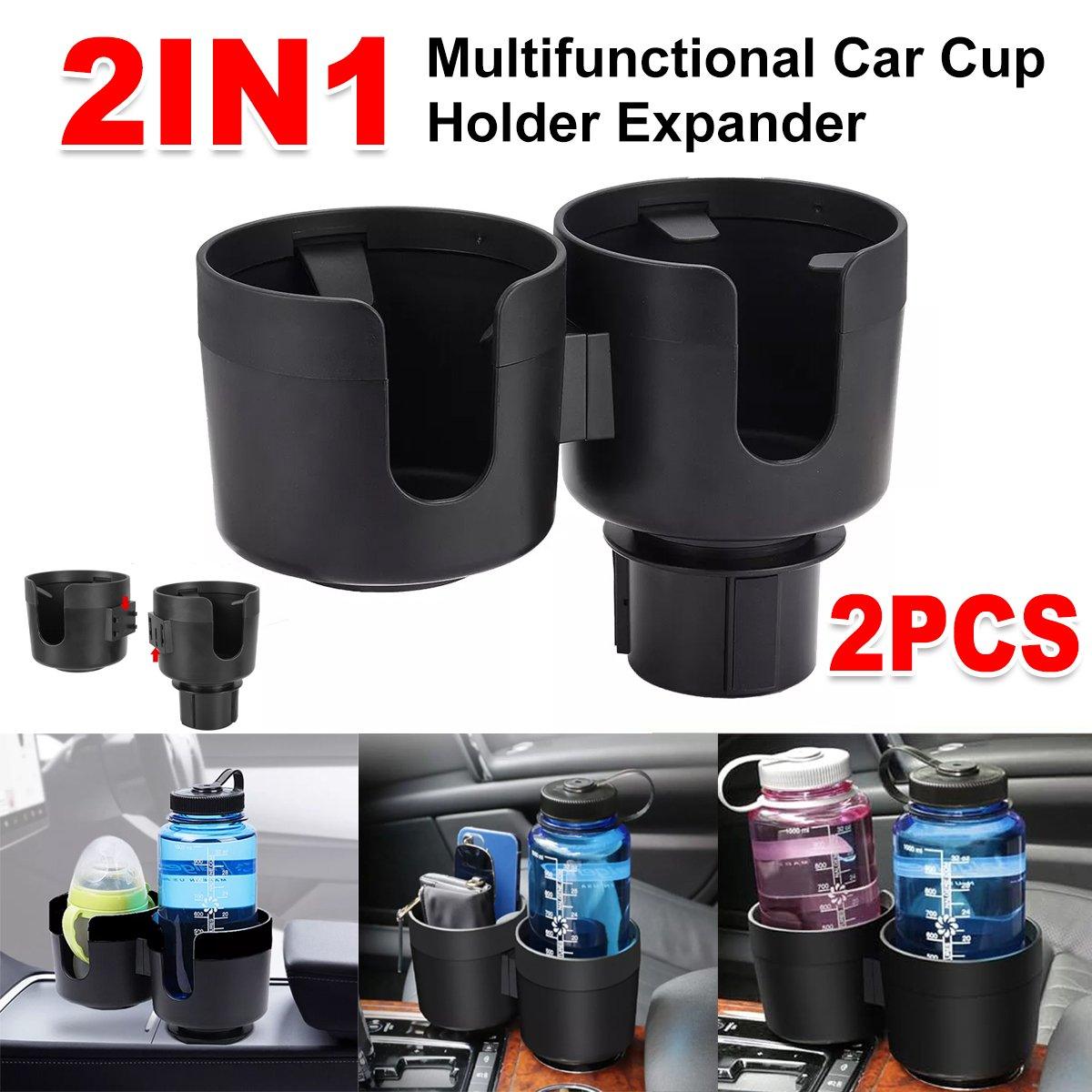 2pcs Car Cup Holder Organiser Dual 2-in-1 Adjustable Drink Holder for Vehicles