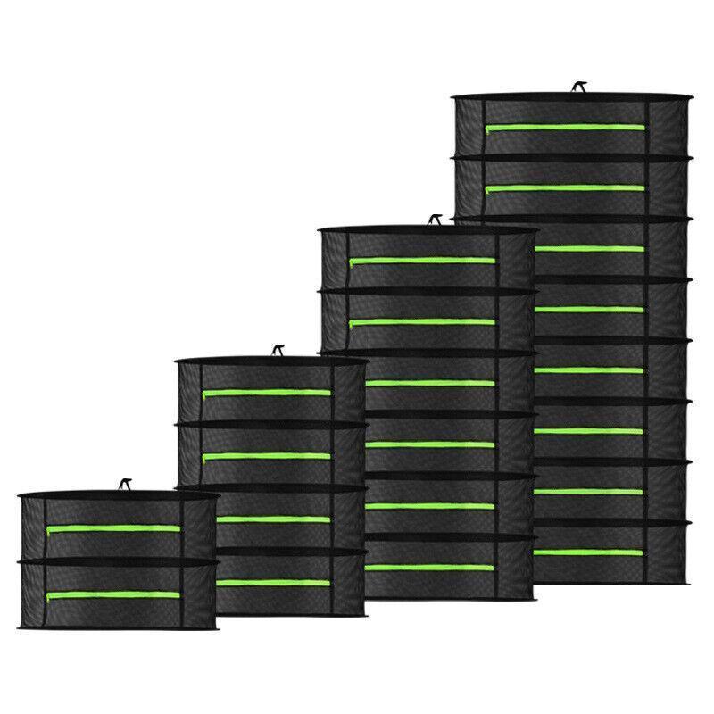 2-8 Tier Drying Net Large Shelf Hydroponic Hanging Grow Herb Plant Dry - 6 Layers