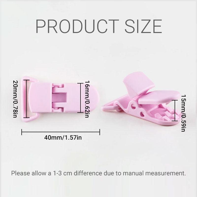 60 Random Colored Plastic Pacifier Dummy Clip Suspender Badge Holder for Crafts